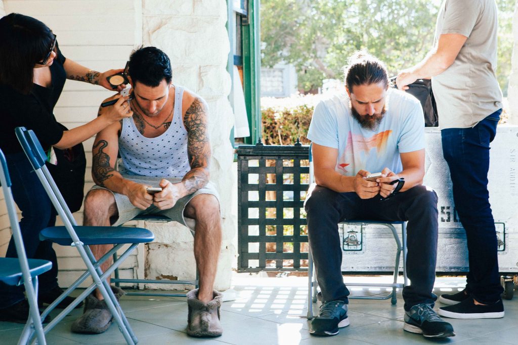 Maroon 5 during a break in their V recording sessions